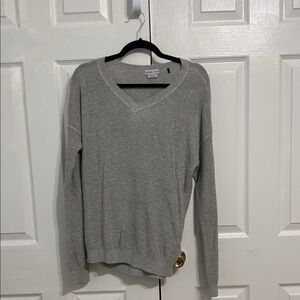 Prana Light Gray V-Neck Sweater